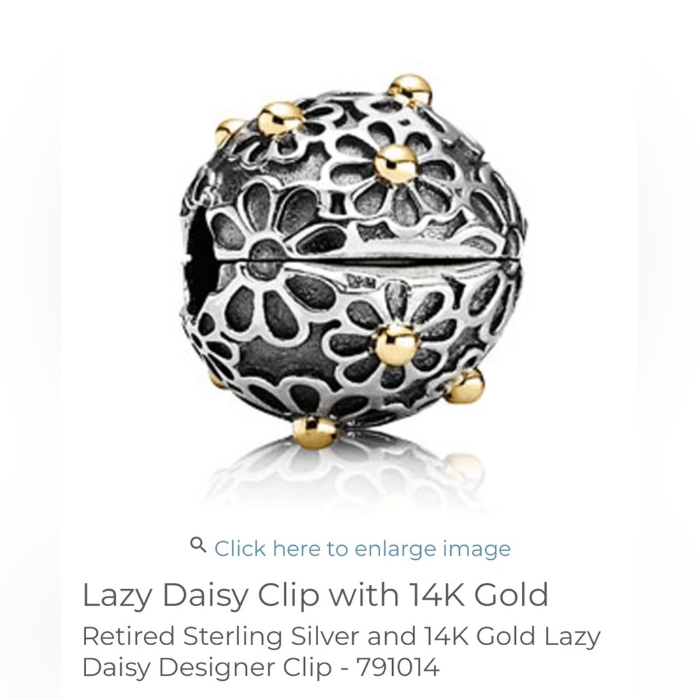 Retired Sterling Silver and 14K Gold Lazy Daisy Designer Clip - 791014